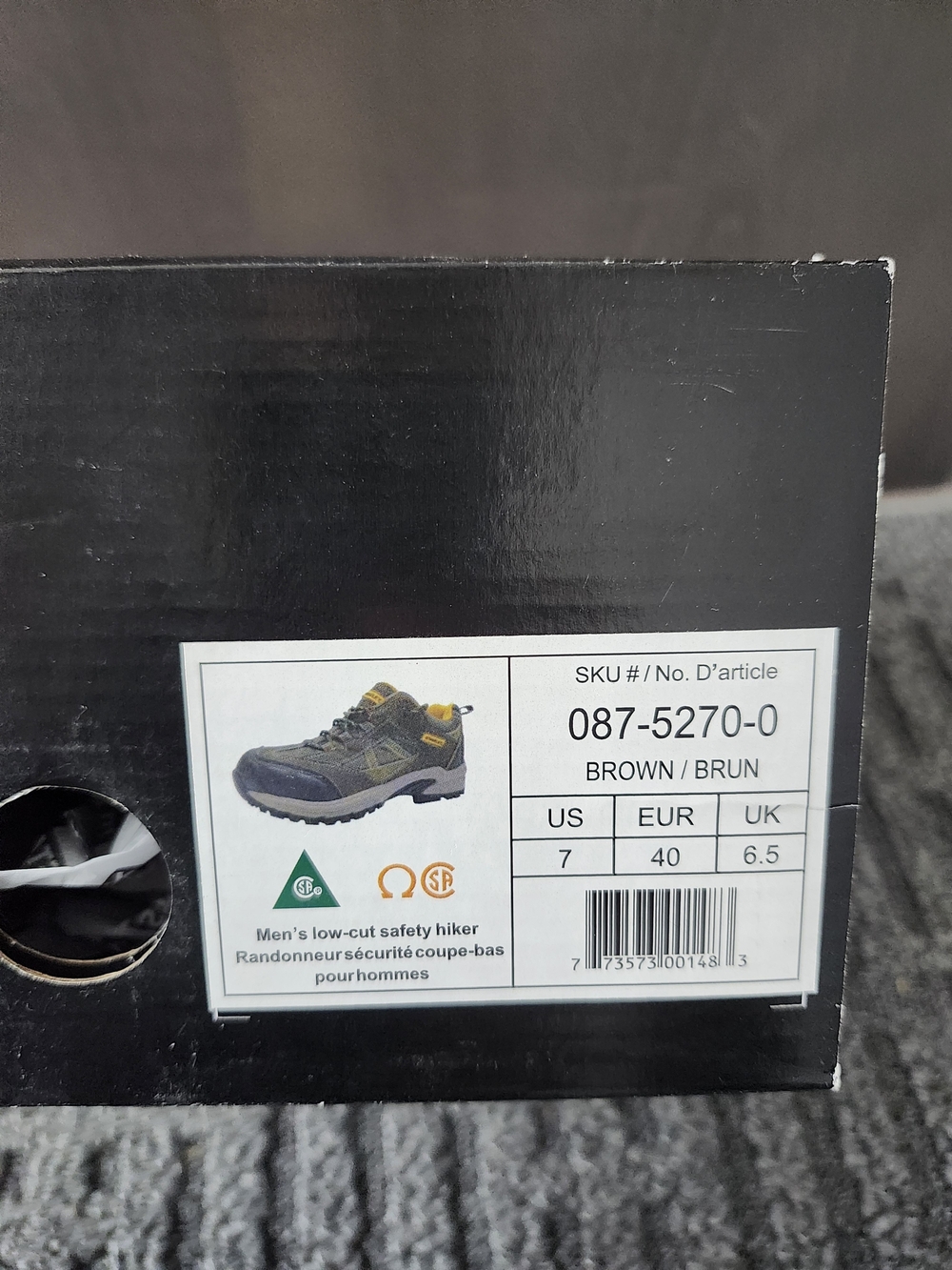 NWT Men's Safety Work Boots Shoes Size 7 Yellow Gray Brown Clean Brand New - Picture 7 of 10